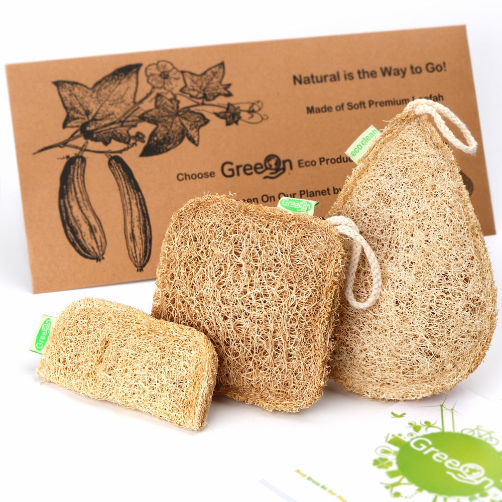 Set de 3 éponges en Luffa - PBS - Naturopathie & Zéro déchet