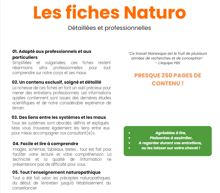 Fiches Naturo complètes - PBS - Naturopathie & Zéro déchet