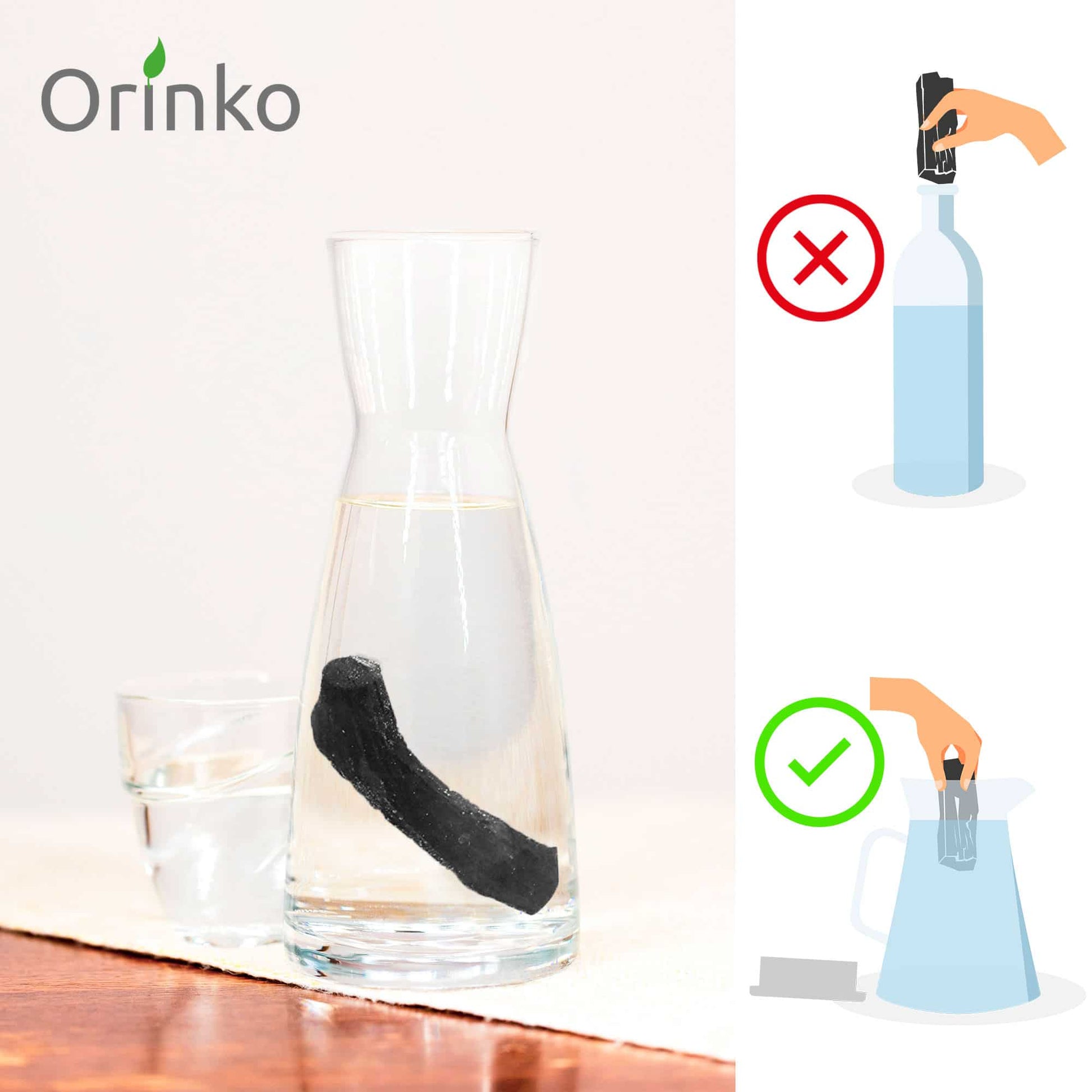 Charbon purificateur d'eau - ORINKO - PBS - Naturopathie & Zéro déchet