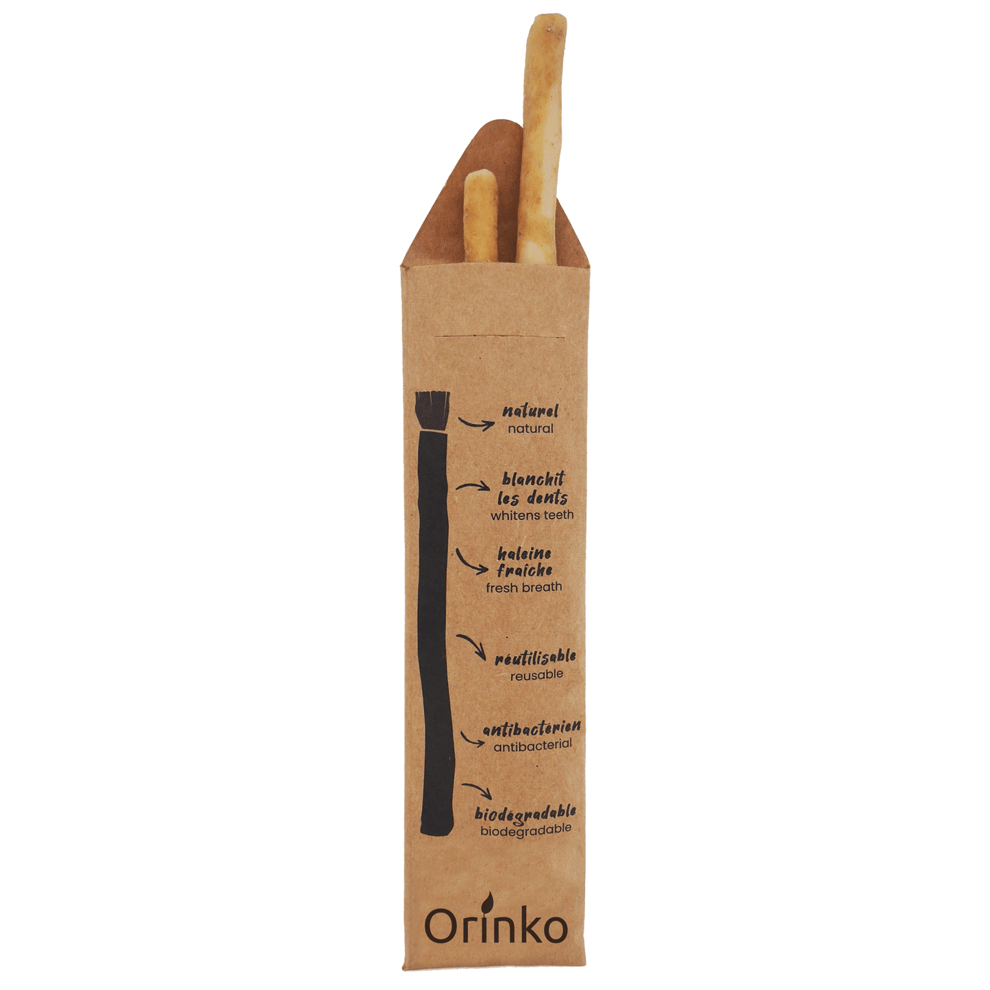 Lot de 2 bâtonnets de Siwak - ORINKO - PBS - Naturopathie & Zéro déchet